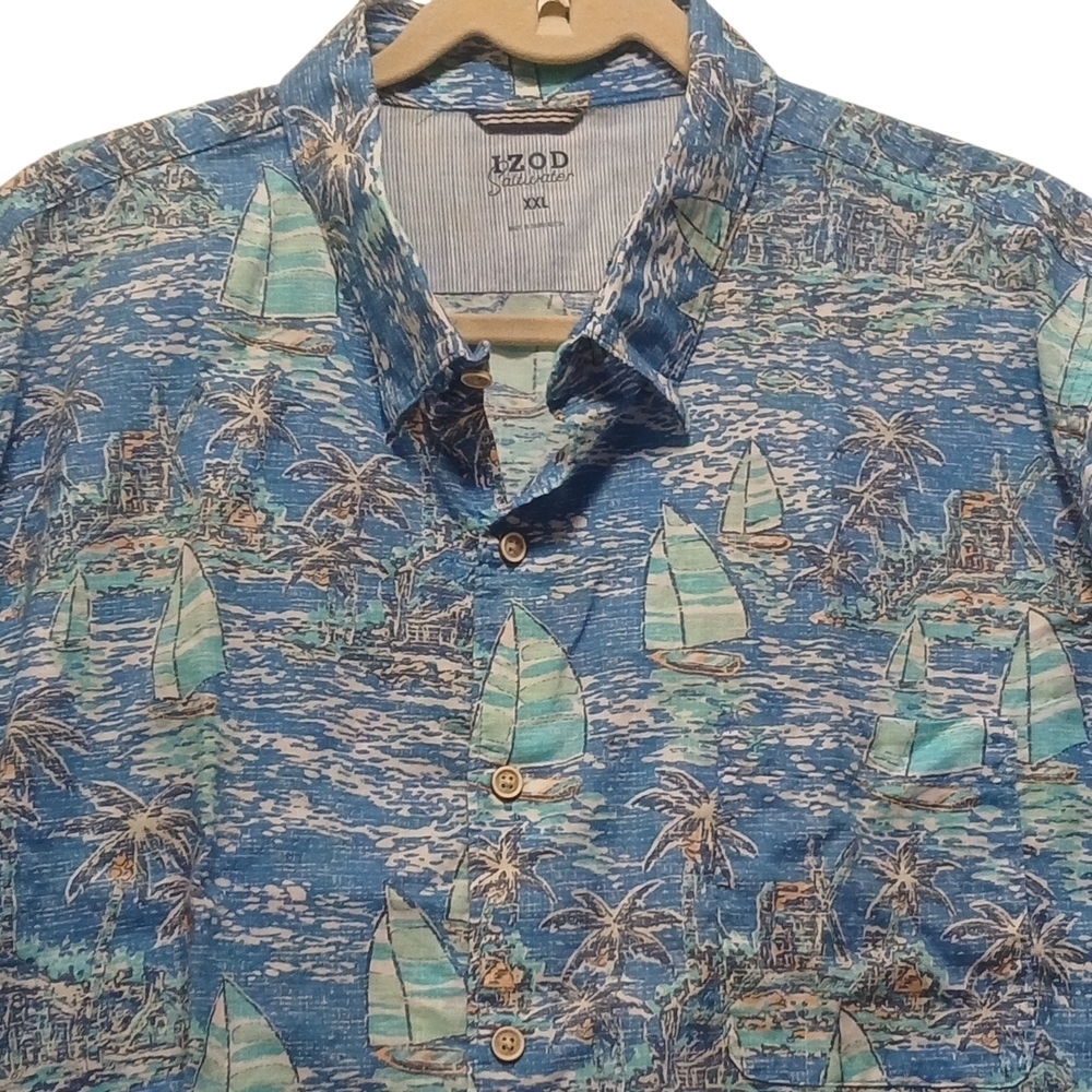 IZOD Saltwater - Multi Color Button Up Shirt W/ Button Down Collar, Fishing... - Picture 4 of 10